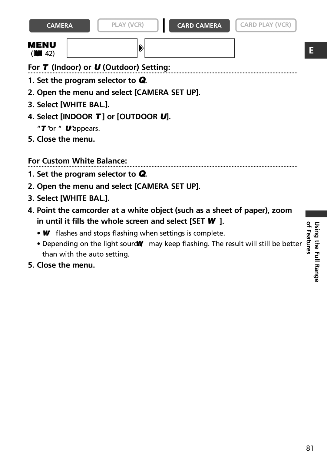 Canon MVX150i, MVX100i instruction manual Or U appears 