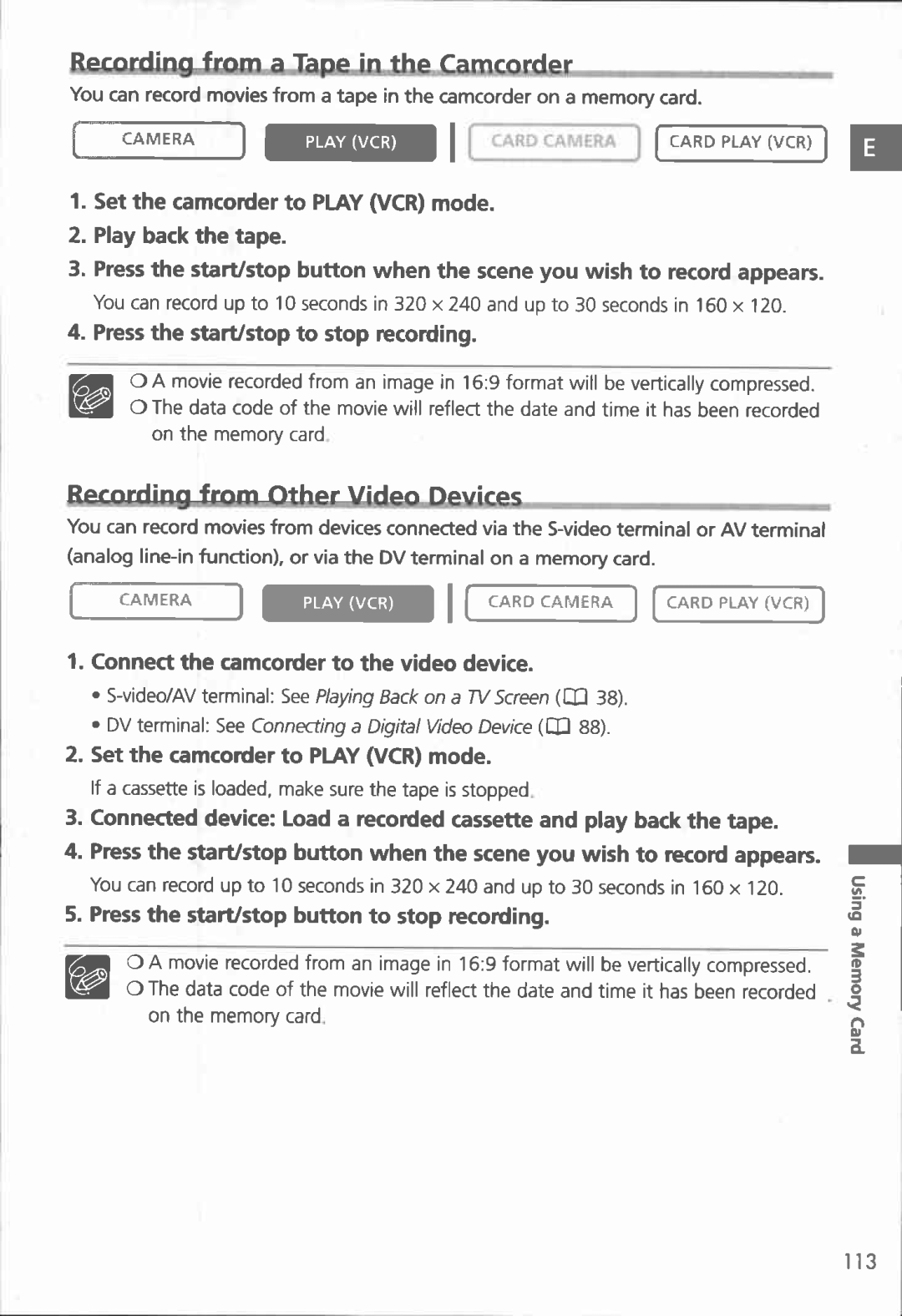 Canon MVX150i, MVX100i manual 