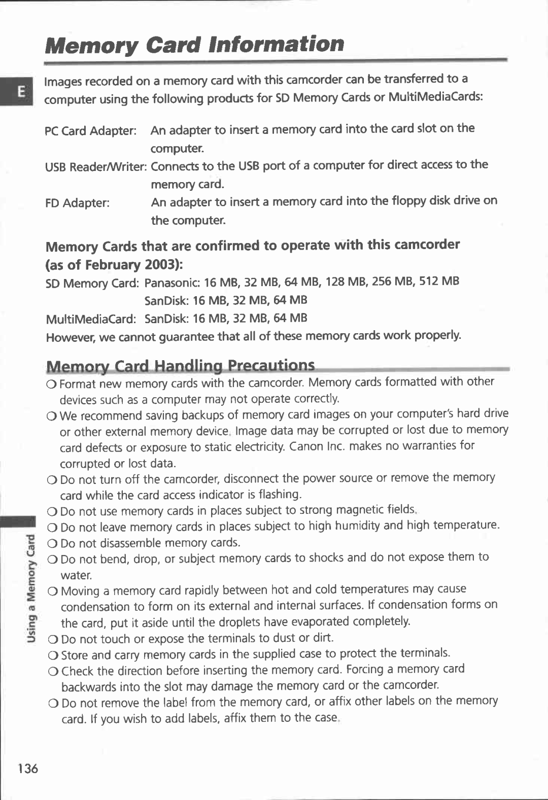 Canon MVX100i, MVX150i manual 