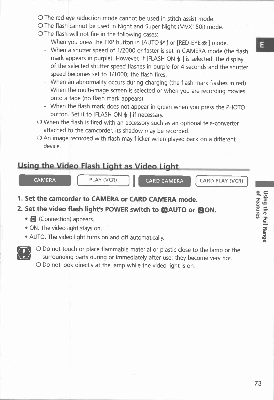 Canon MVX150i, MVX100i manual 