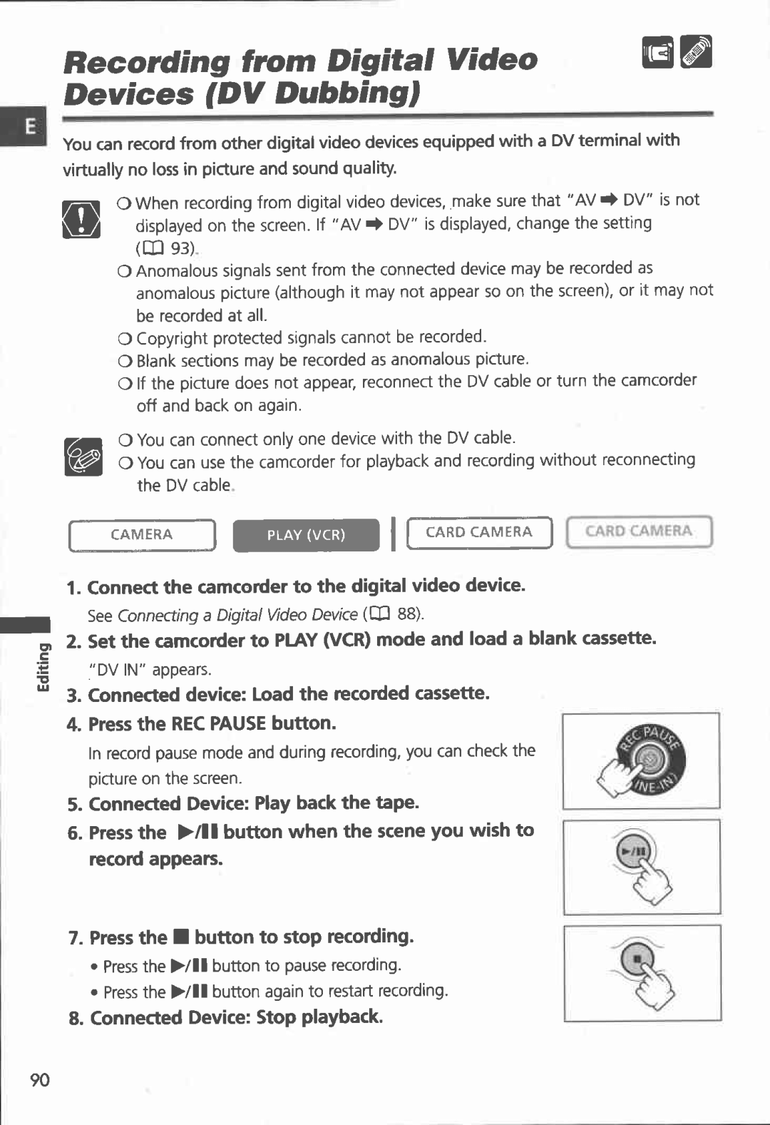 Canon MVX100i, MVX150i manual 