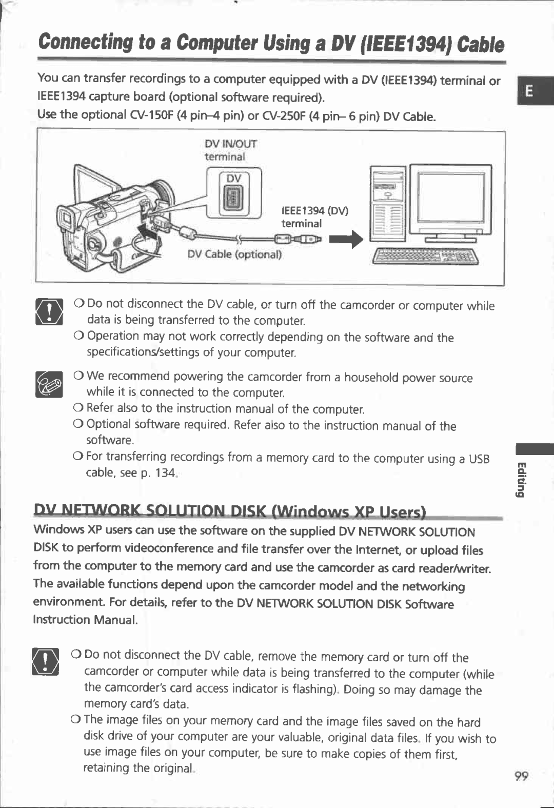 Canon MVX150i, MVX100i manual 