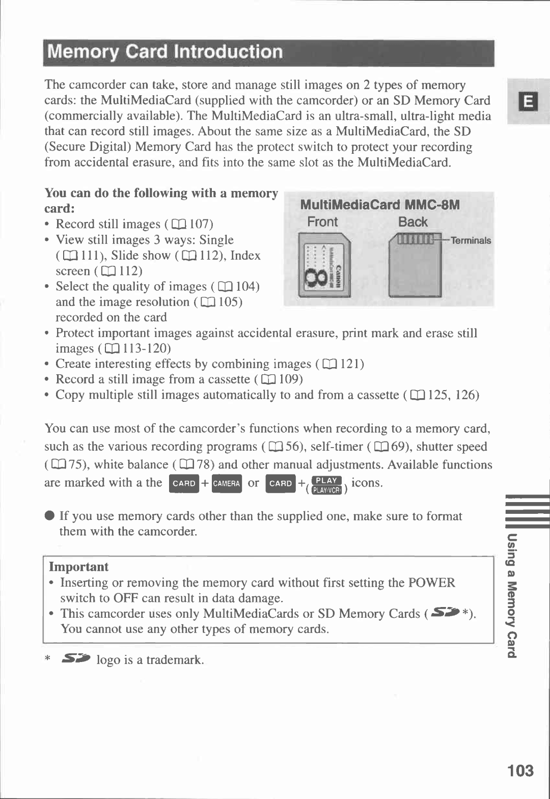 Canon MVX1i manual 