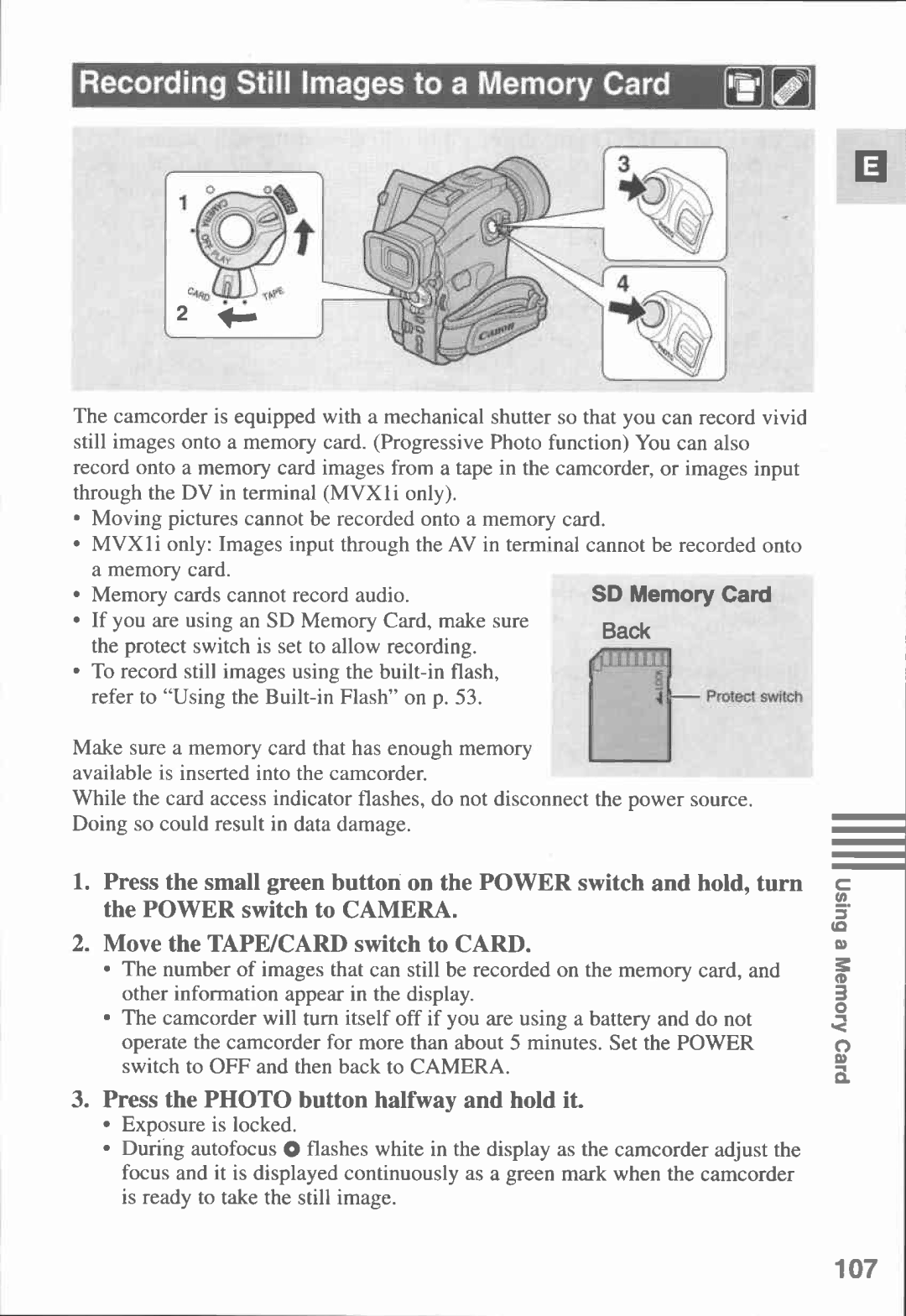 Canon MVX1i manual 