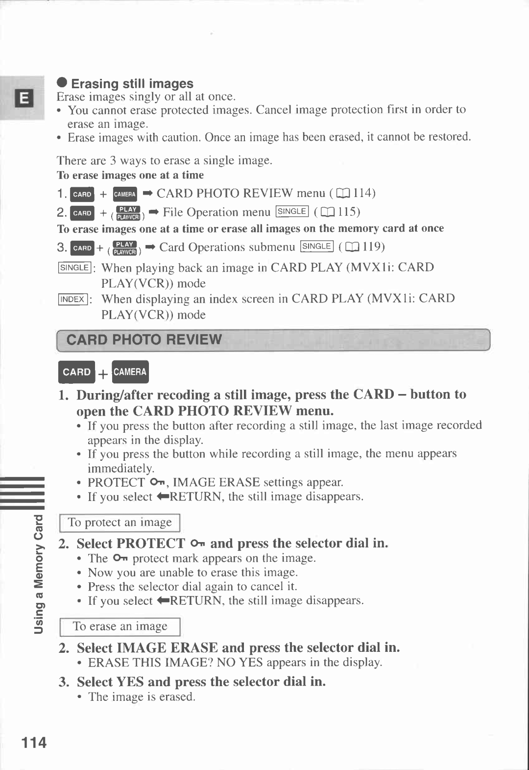 Canon MVX1i manual 