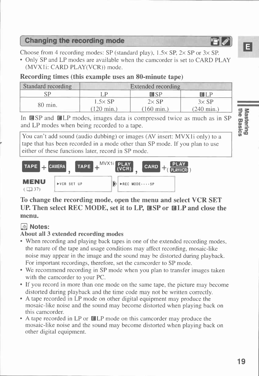 Canon MVX1i manual 