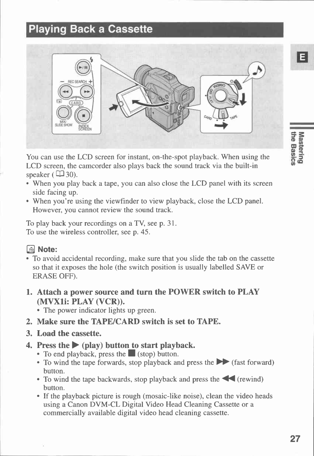 Canon MVX1i manual 