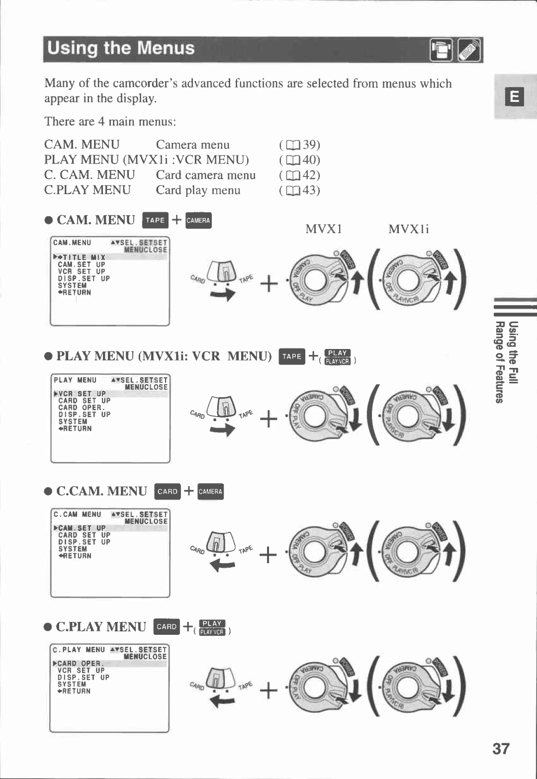 Canon MVX1i manual 