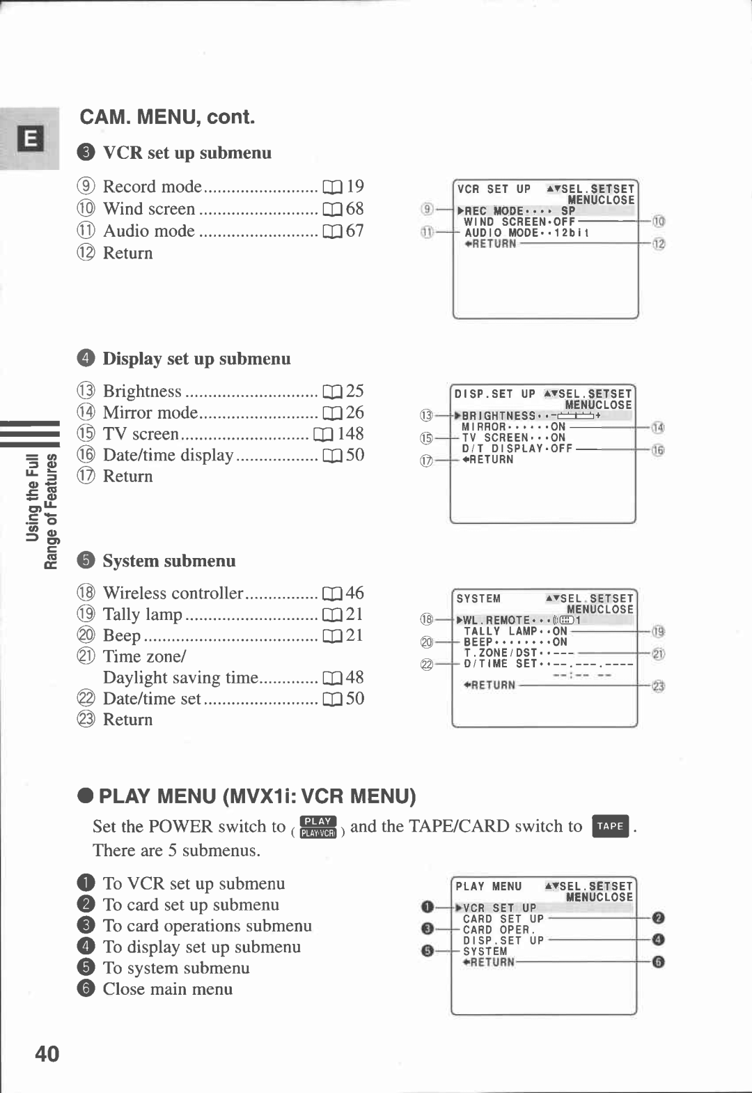 Canon MVX1i manual 