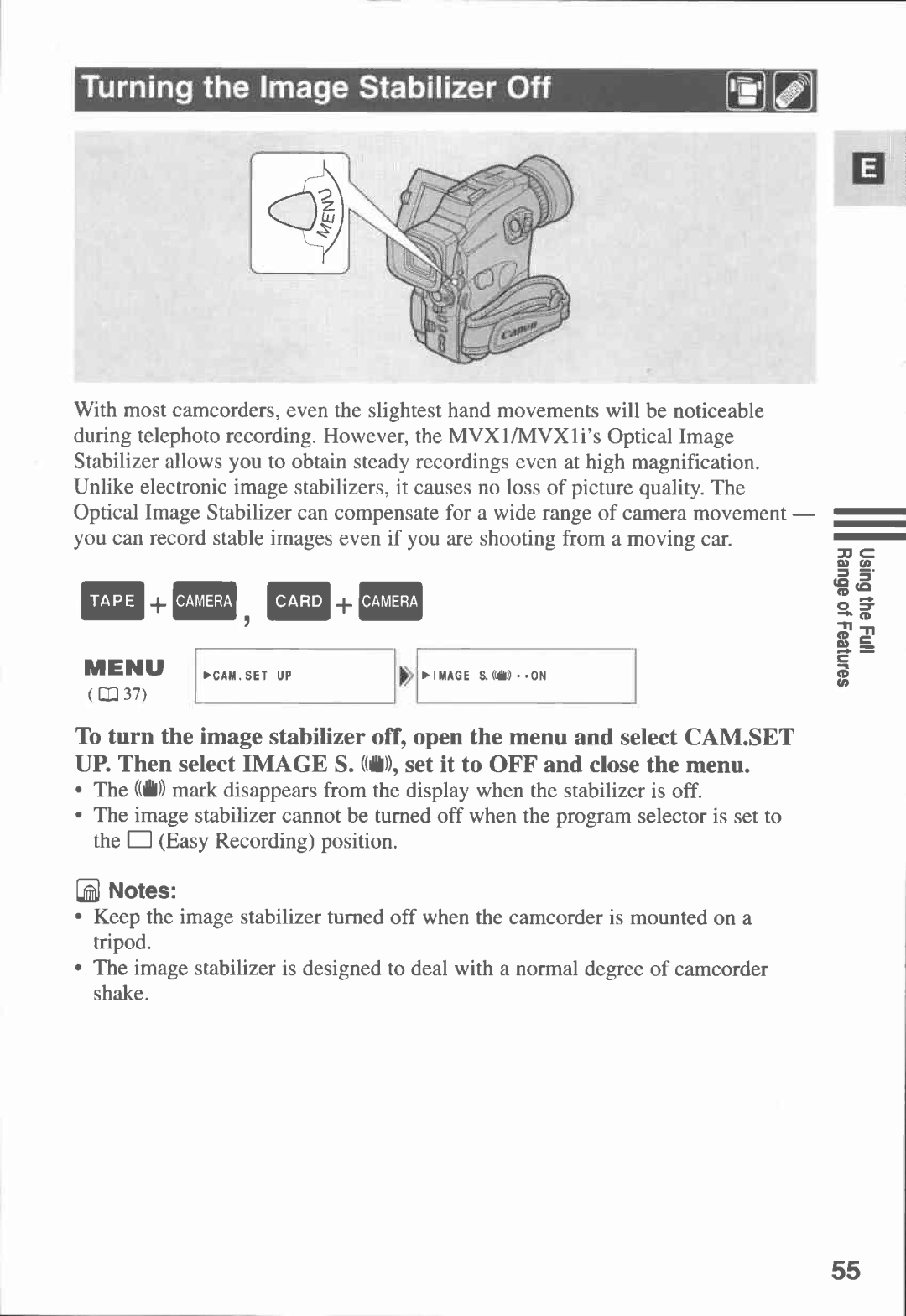 Canon MVX1i manual 