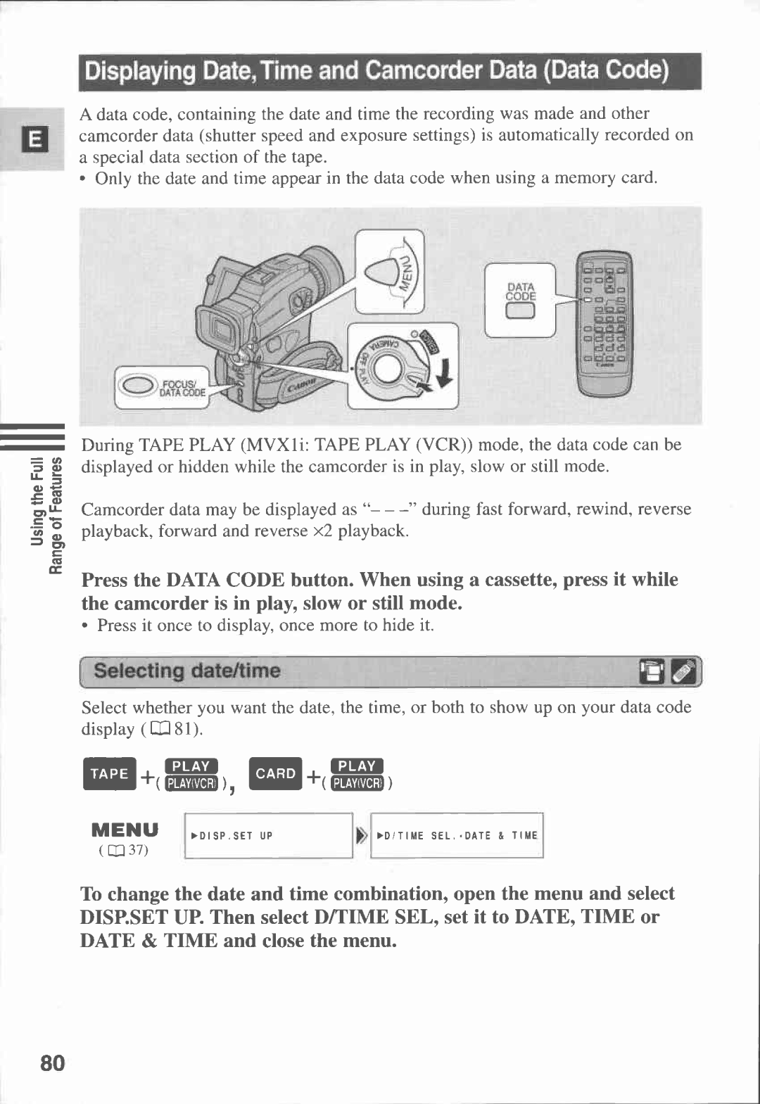 Canon MVX1i manual 