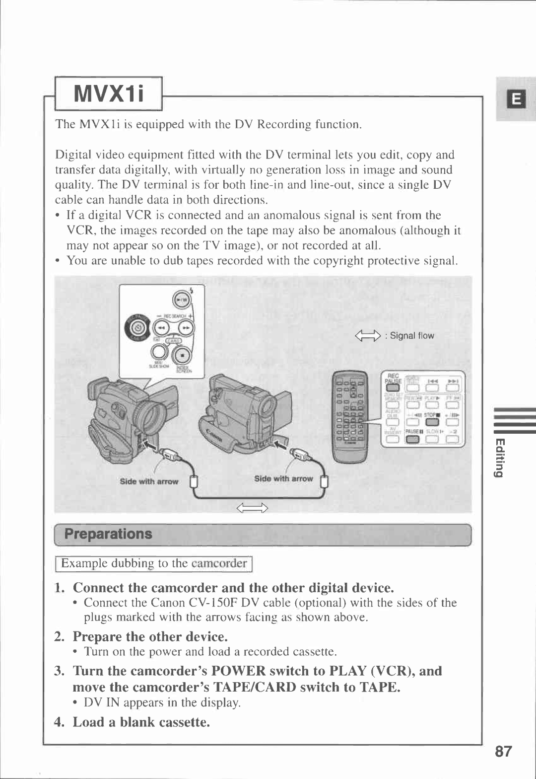 Canon MVX1i manual 