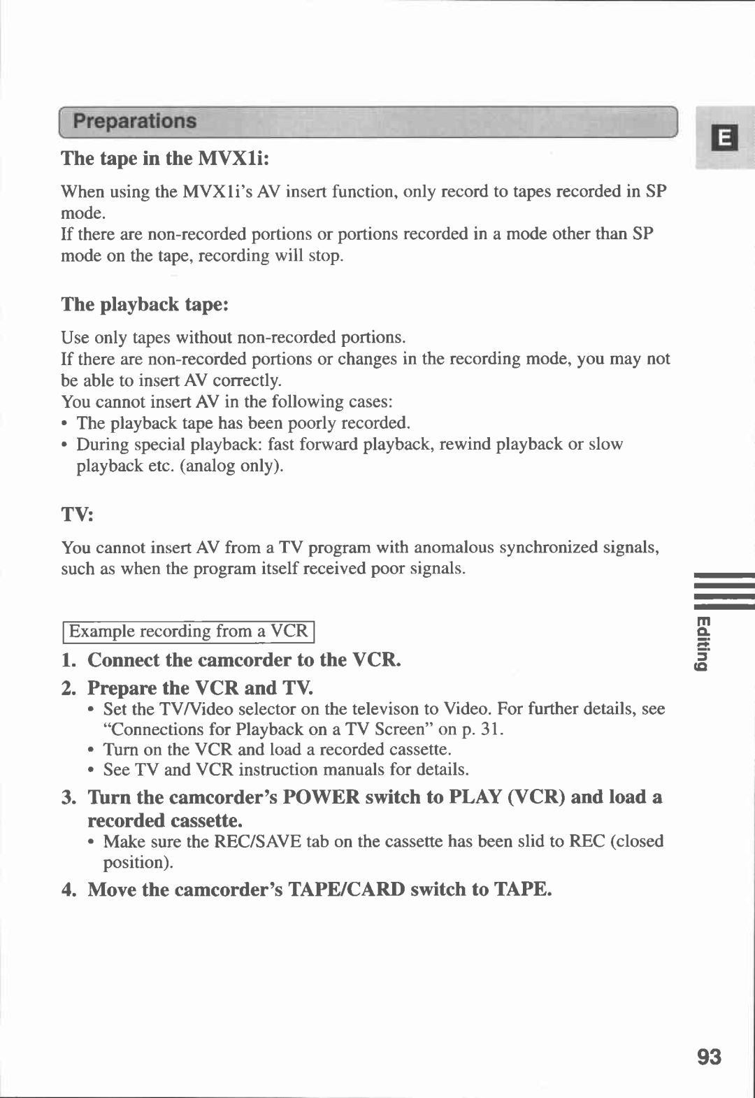 Canon MVX1i manual 