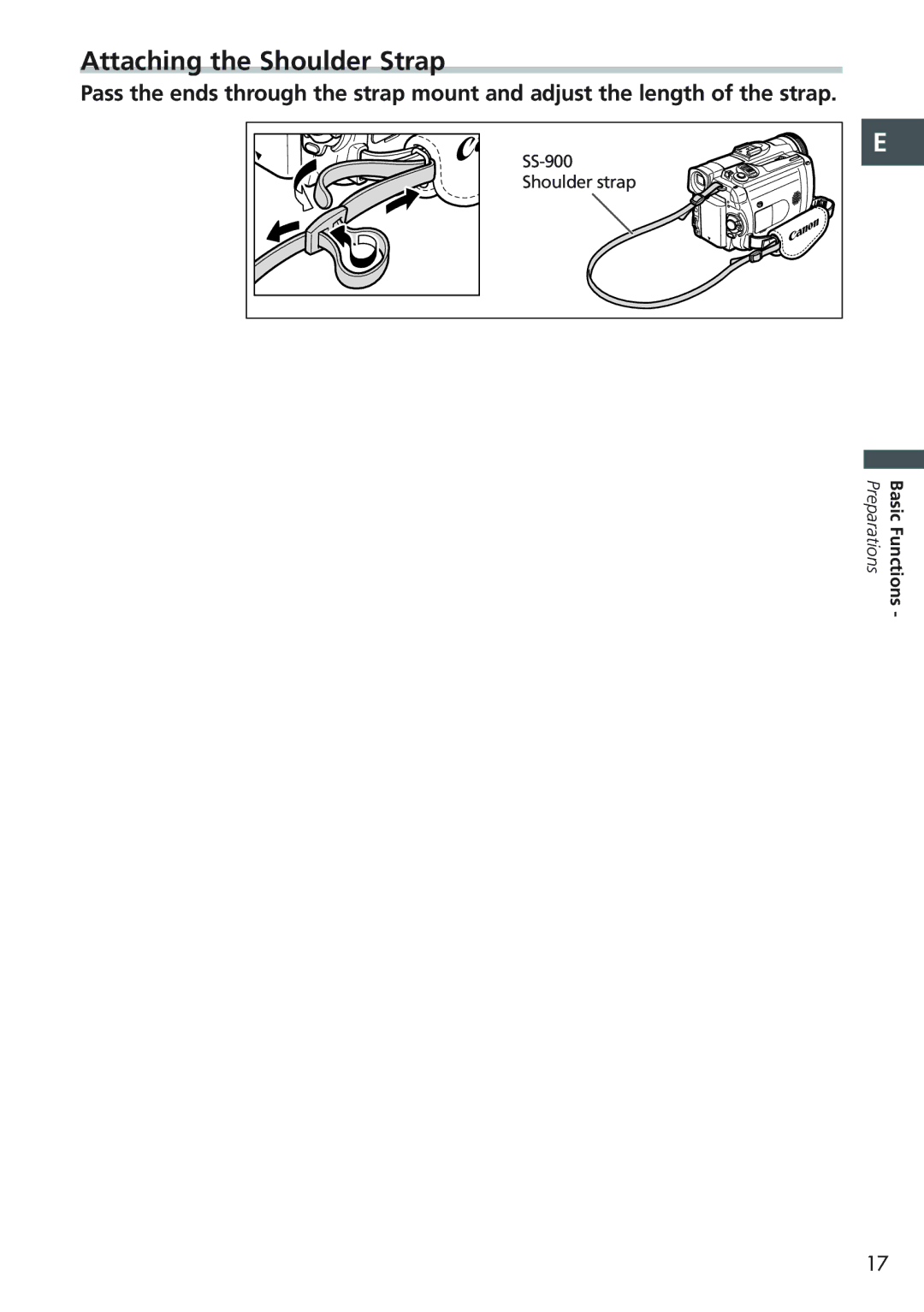 Canon MVX20i, MVX25i instruction manual Attaching the Shoulder Strap 