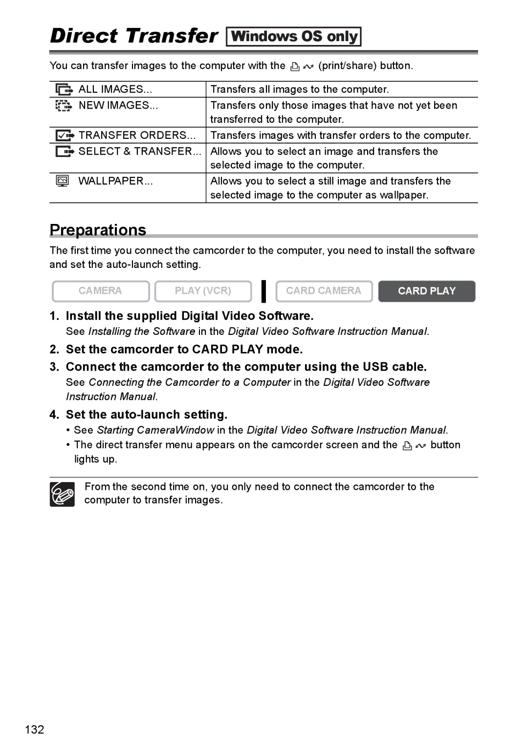 Canon MVX300, MVX350i, MVX330i instruction manual Direct Transfer, Preparations 