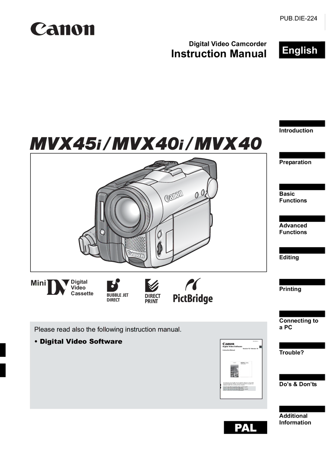 Canon MVX-45i, MVX40i manual Qjolvk 