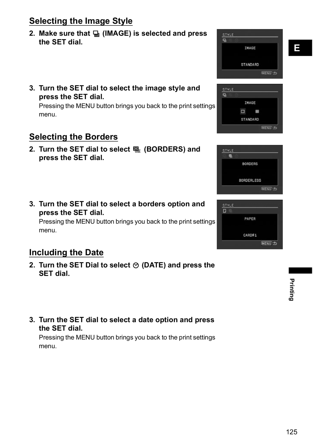 Canon MVX-45i, MVX40i manual Selecting the Image Style 