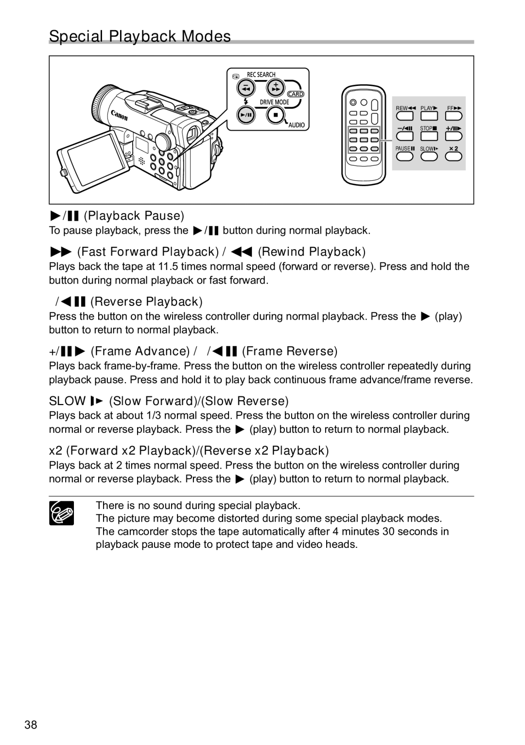 Canon MVX40i, MVX-45i manual Special Playback Modes 