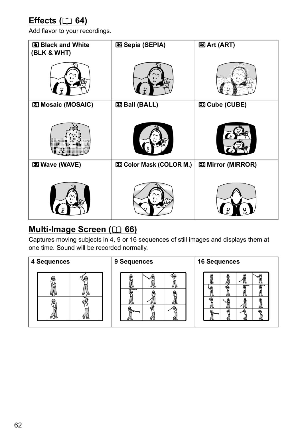 Canon MVX40i, MVX-45i manual Add flavor to your recordings, Sequences 