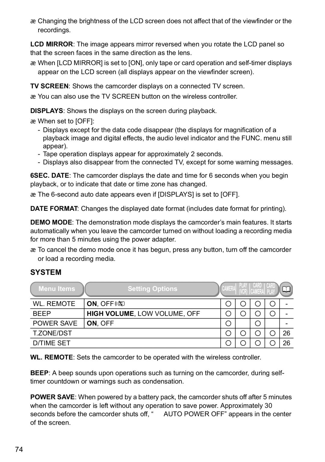 Canon MVX40i, MVX-45i manual System 