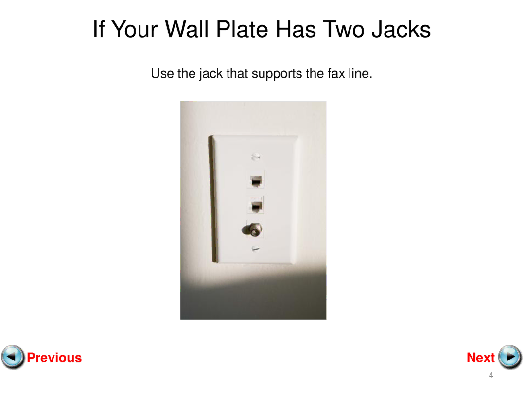 Canon MX410, MX360 setup guide If Your Wall Plate Has Two Jacks 