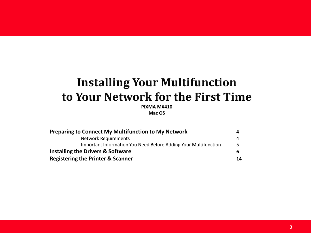 Canon MX410 manual Preparing to Connect My Multifunction to My Network 