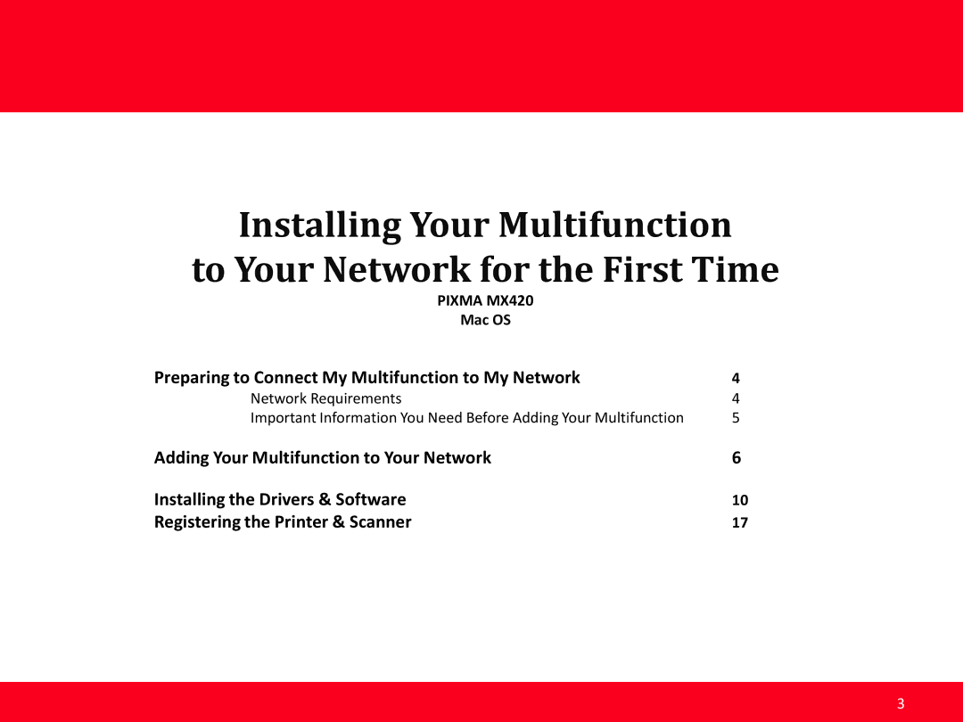 Canon MX420 manual Preparing to Connect My Multifunction to My Network 