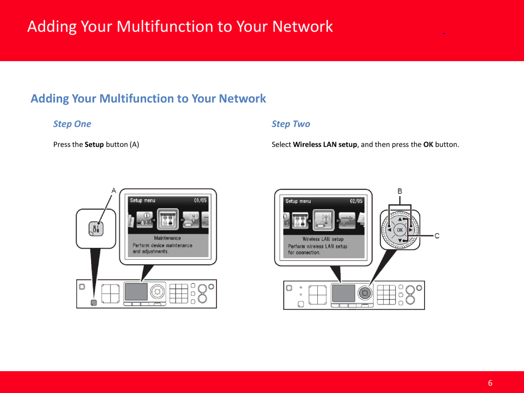 Canon MX420 manual Adding Your Multifunction to Your Network, Step One Step Two 