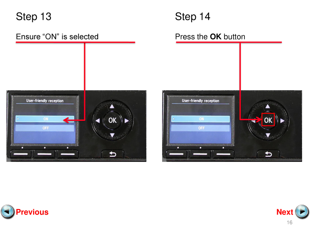 Canon MX420 manual Ensure on is selected Press the OK button 