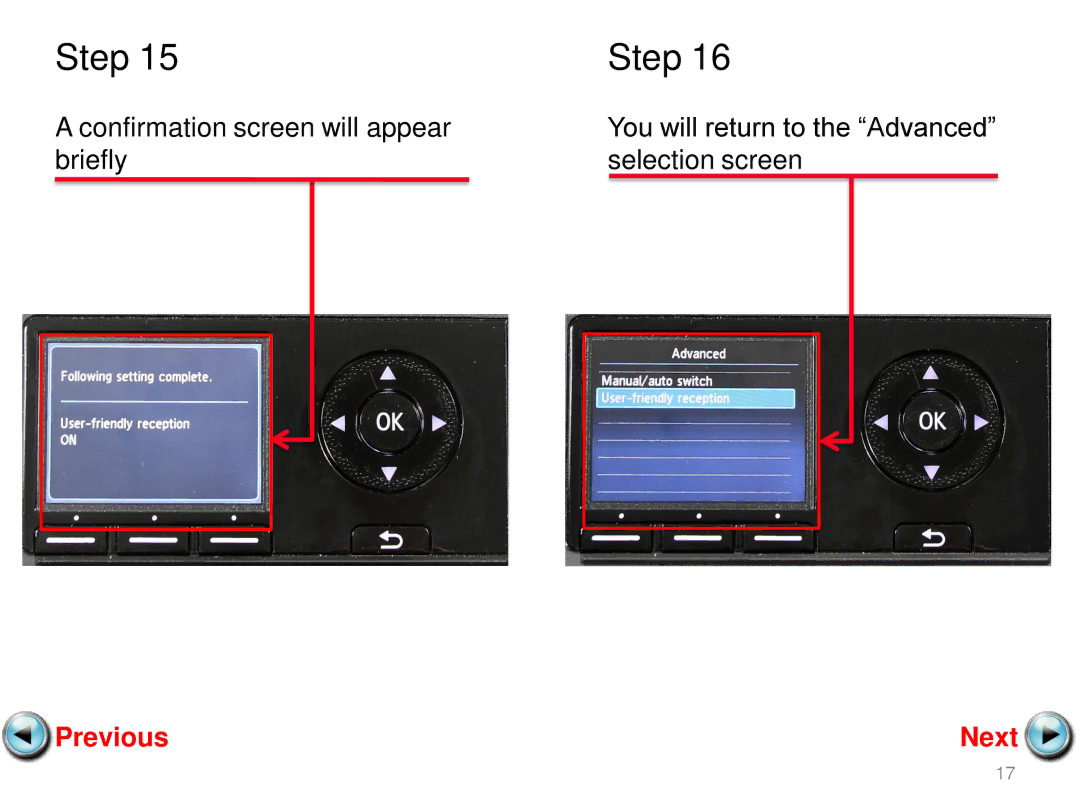 Canon MX420 manual Confirmation screen will appear 