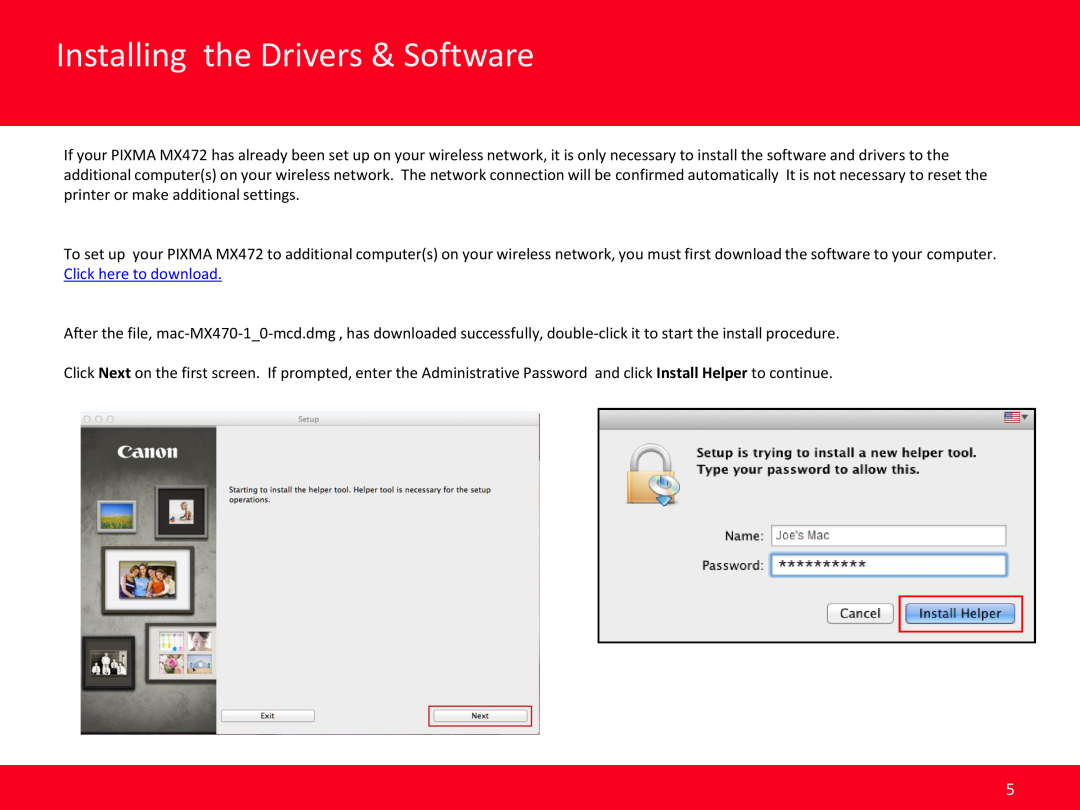 Canon MX472 manual Installing the Drivers & Software 