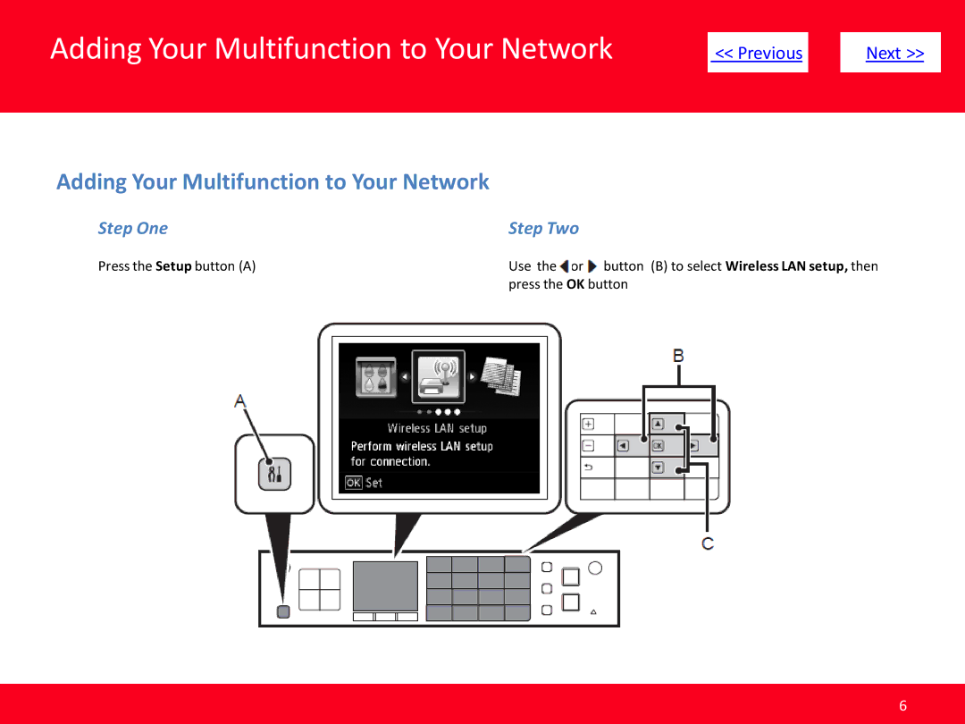 Canon mx882 manual Adding Your Multifunction to Your Network, Step One Step Two 