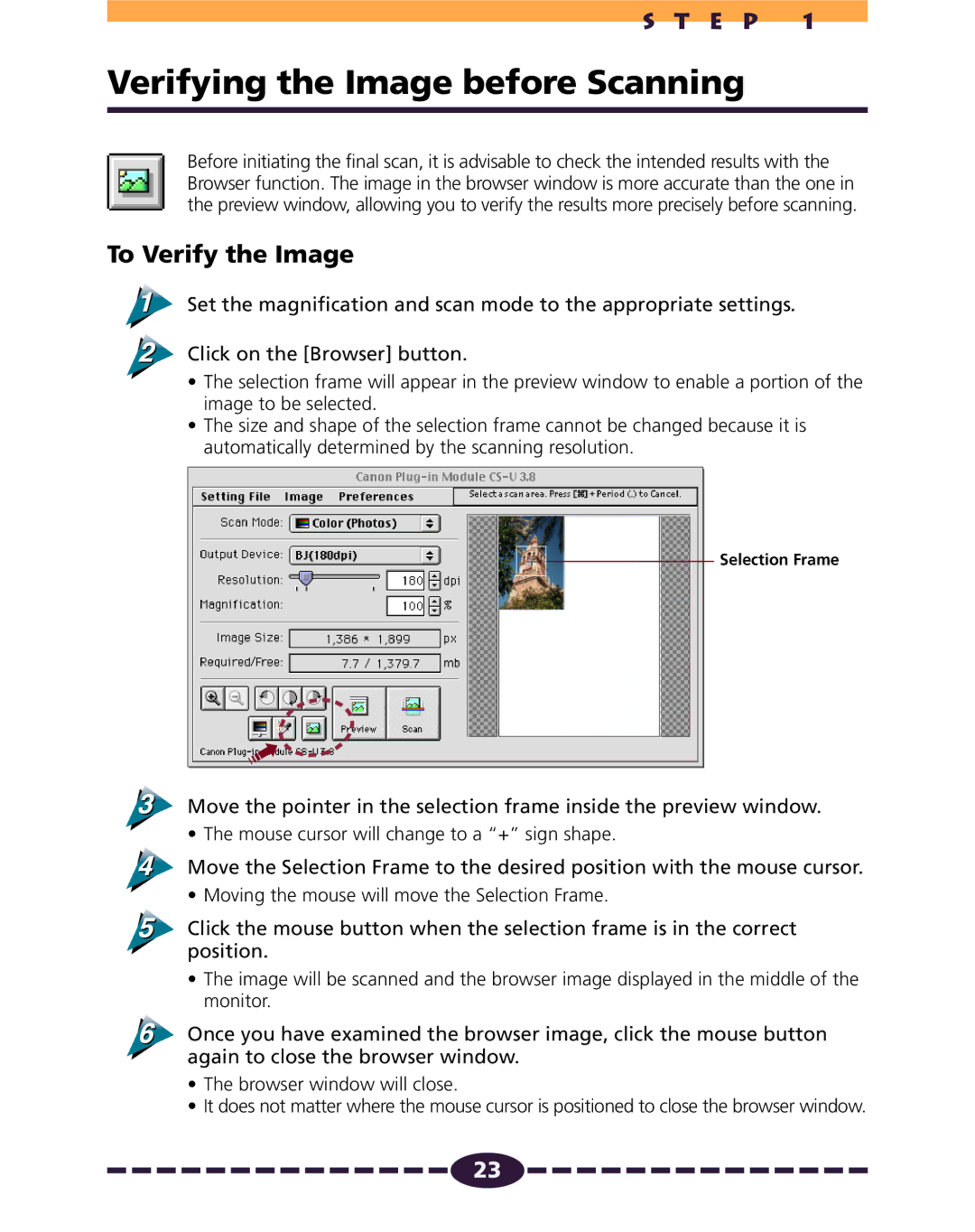 Canon N650U, N656U, N1220U manual Verifying the Image before Scanning, To Verify the Image 