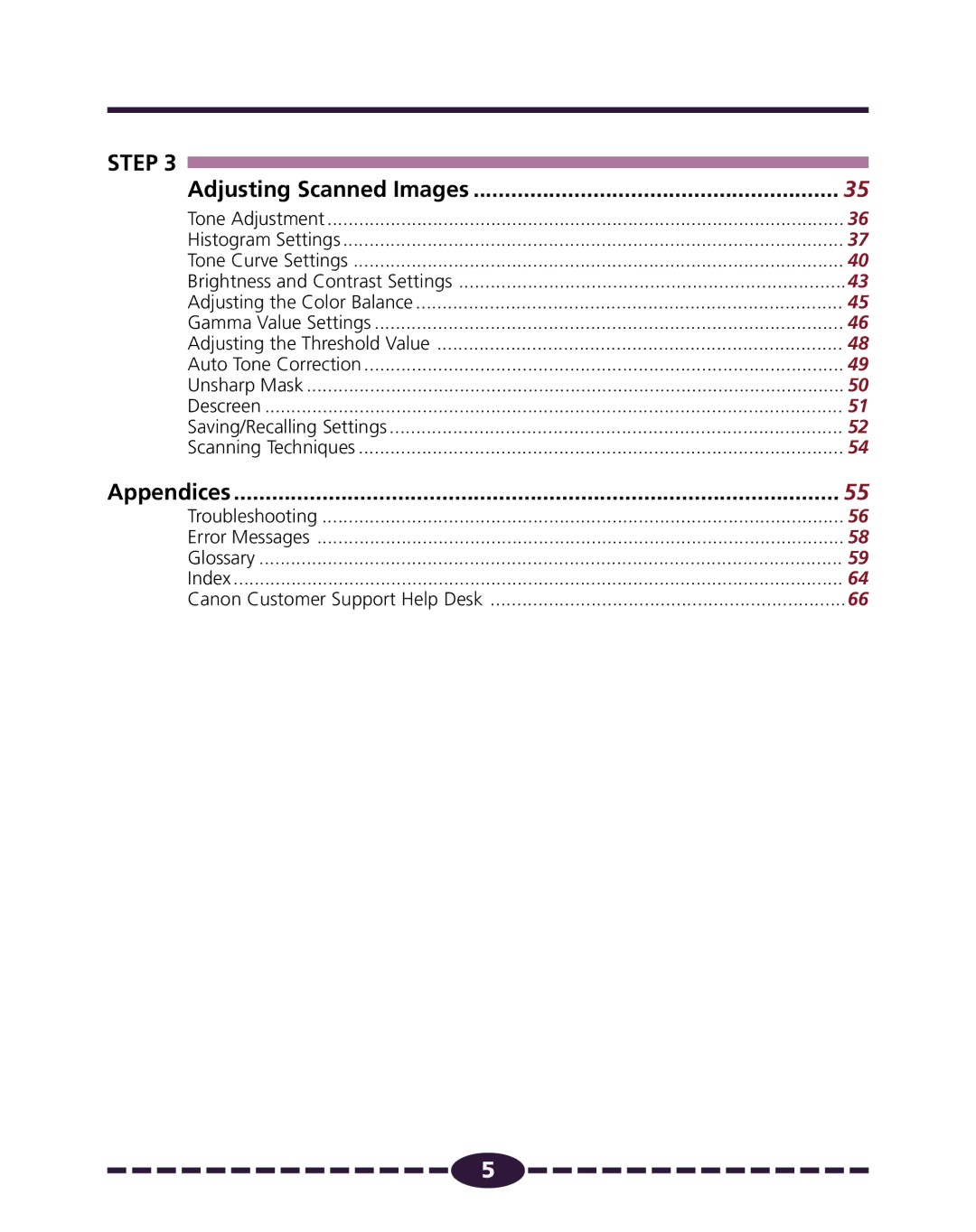 Canon N650U, N656U, N1220U manual Adjusting Scanned Images 