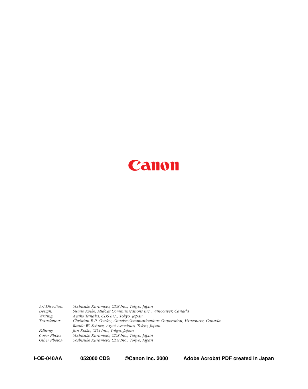 Canon N1220U, N656U, N650U manual OE-040AA 052000 CDS Canon Inc 