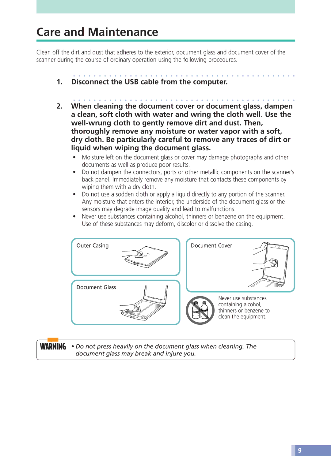 Canon N670U, N1240U, N676U manual Care and Maintenance 