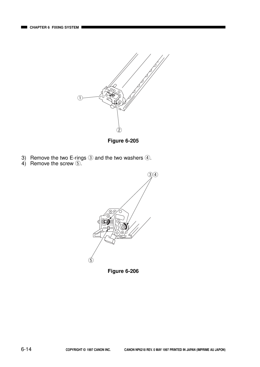 Canon NP6218, FY8-13EX-000 service manual er t, 6-14, Fixing System, COPYRIGHT 1997 CANON INC 