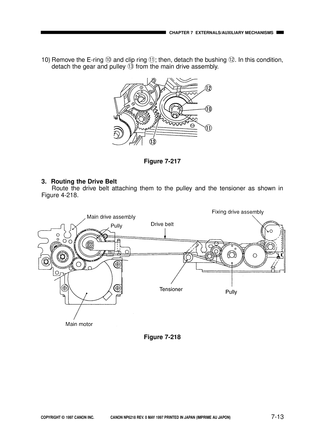 Canon NP6218, FY8-13EX-000 service manual Routing the Drive Belt, 7-13 