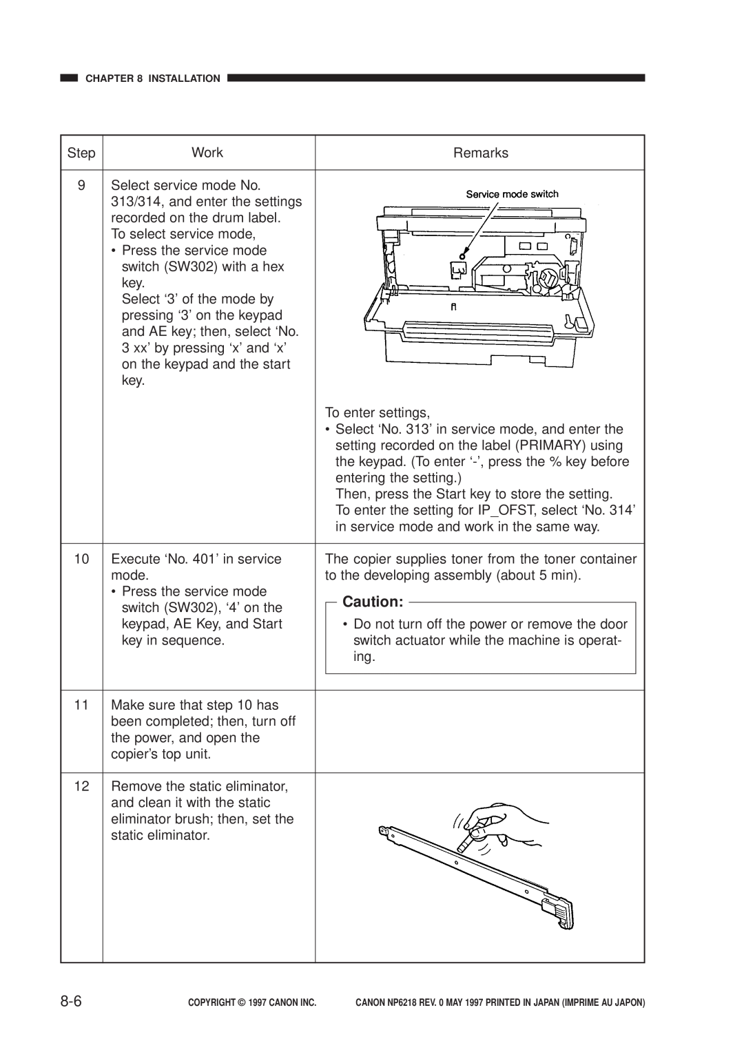 Canon NP6218, FY8-13EX-000 service manual Step 