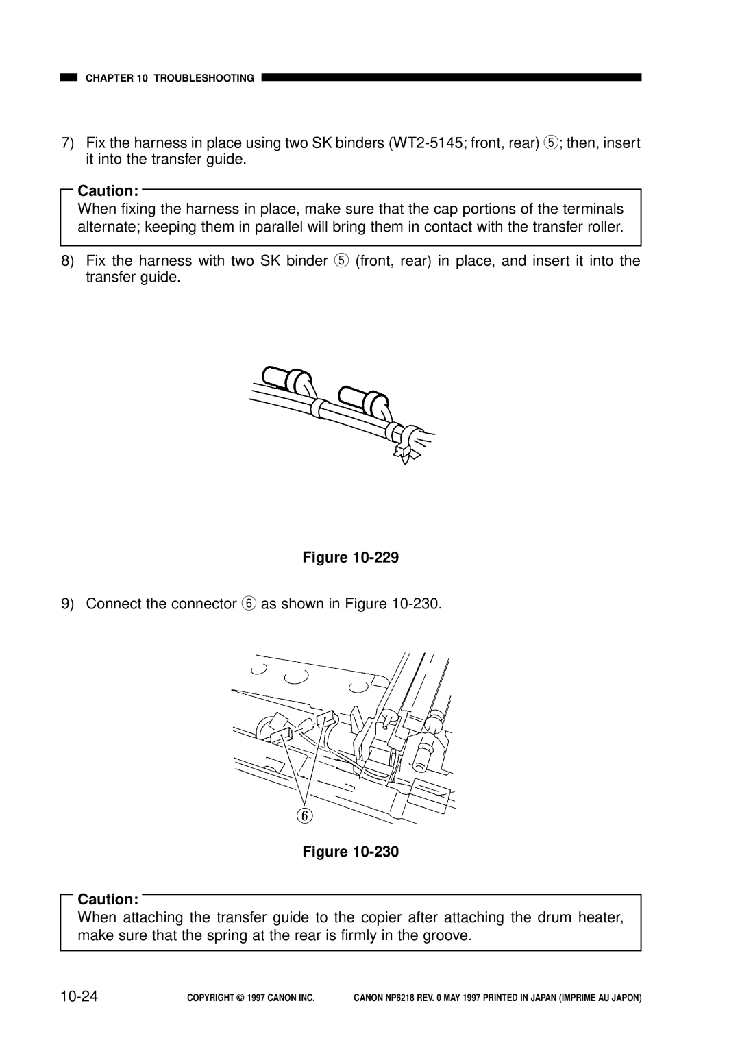 Canon NP6218, FY8-13EX-000 service manual 10-24, Connect the connector y as shown in Figure 