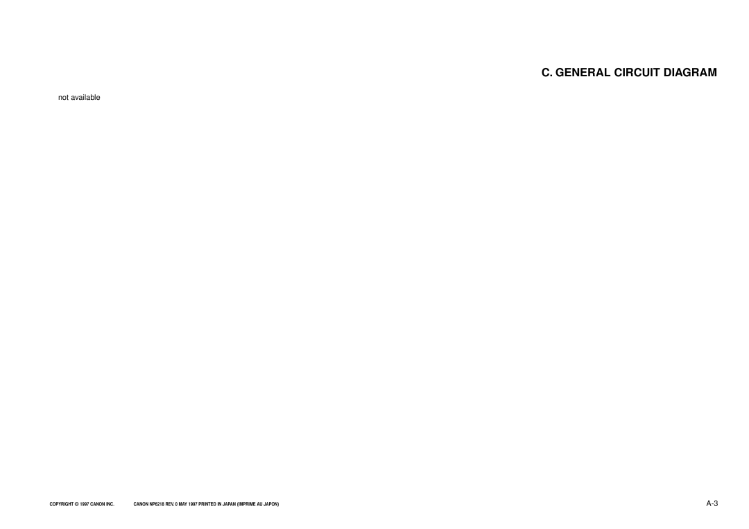 Canon NP6218, FY8-13EX-000 service manual C. General Circuit Diagram, COPYRIGHT 1997 CANON INC 