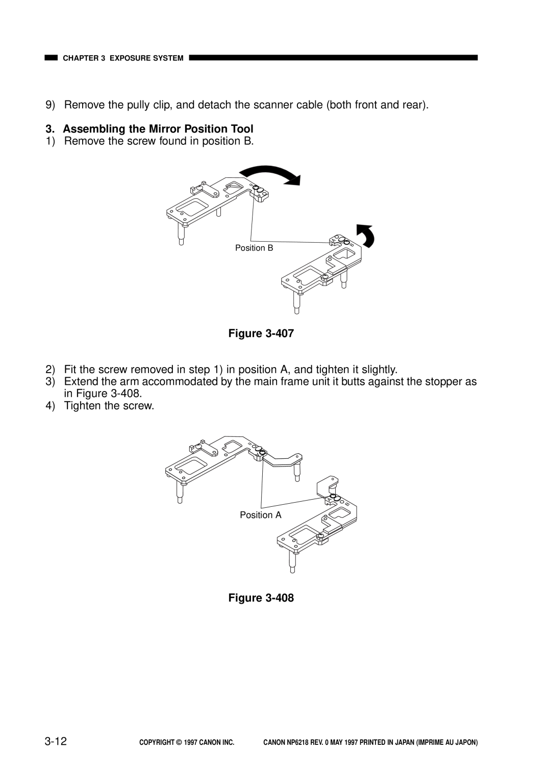 Canon FY8-13EX-000, NP6218 service manual Assembling the Mirror Position Tool, 3-12 