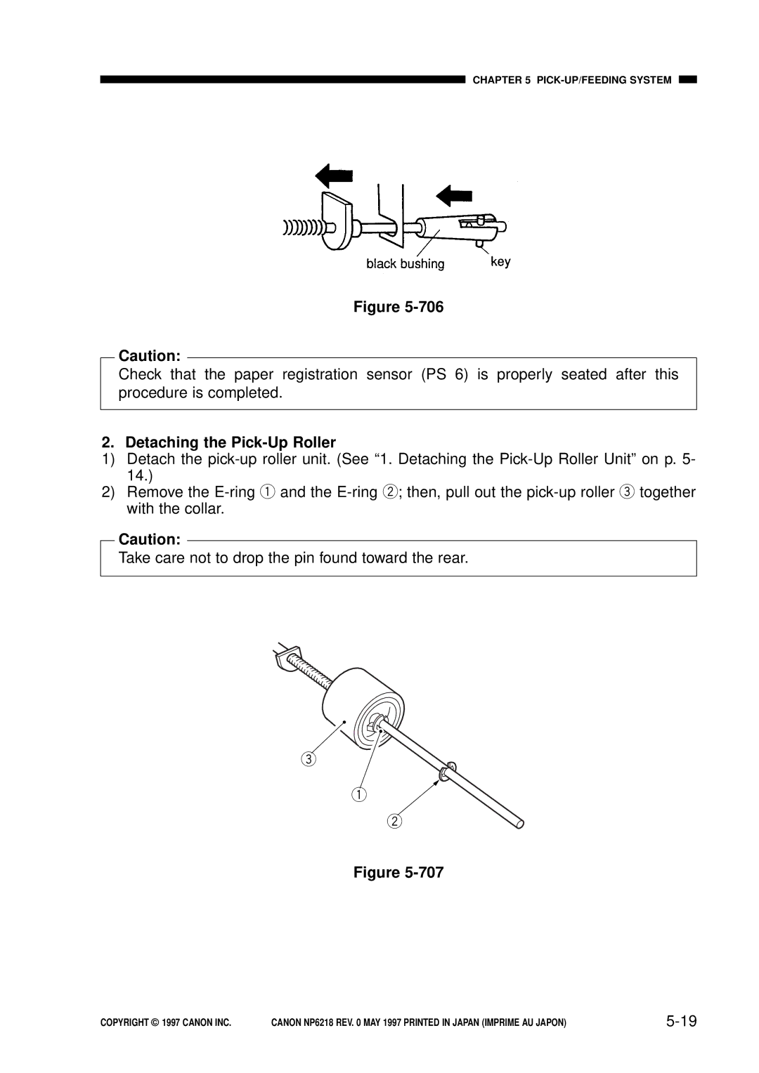 Canon NP6218, FY8-13EX-000 service manual Detaching the Pick-Up Roller 