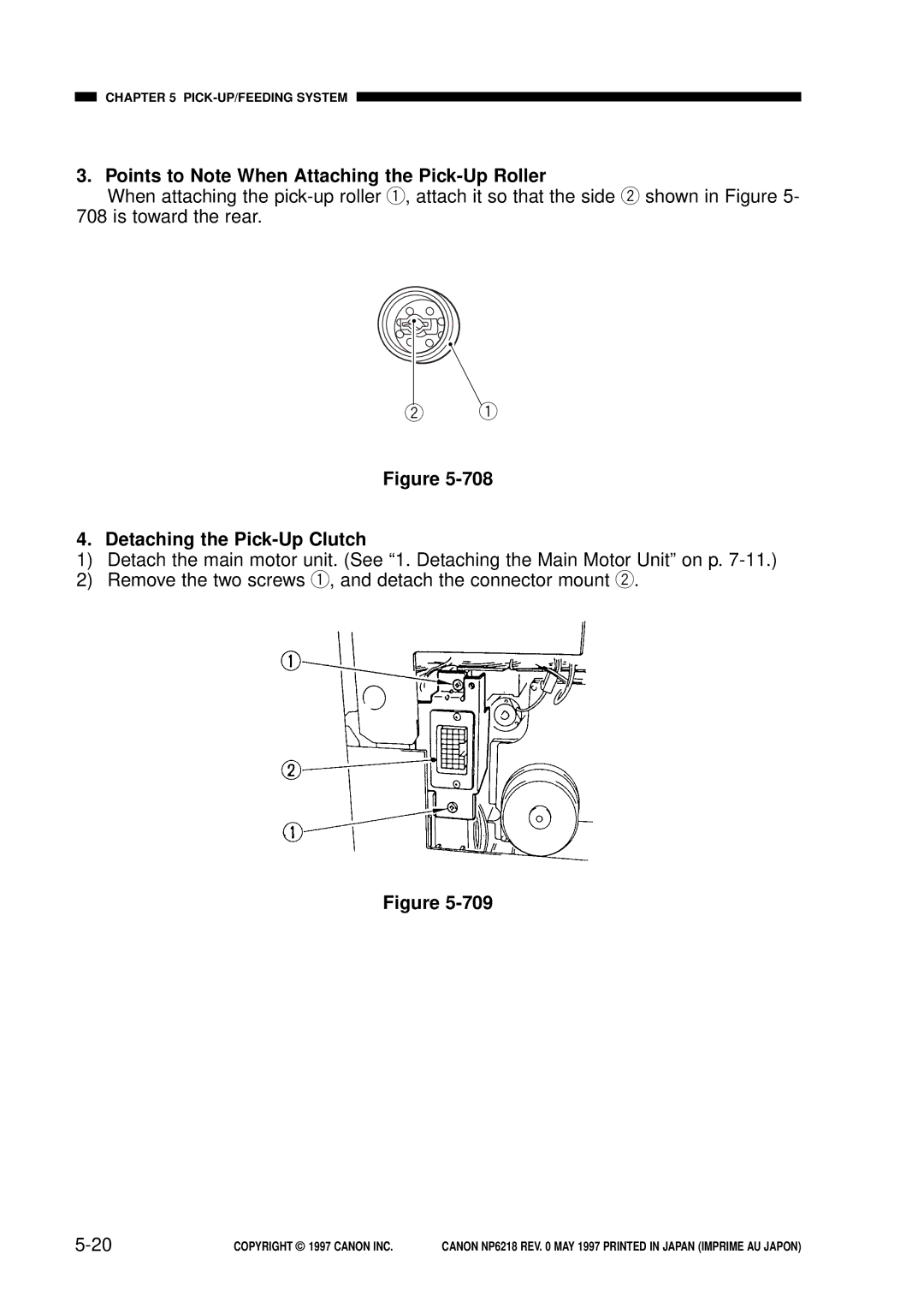 Canon FY8-13EX-000, NP6218 service manual Points to Note When Attaching the Pick-Up Roller, Detaching the Pick-Up Clutch 