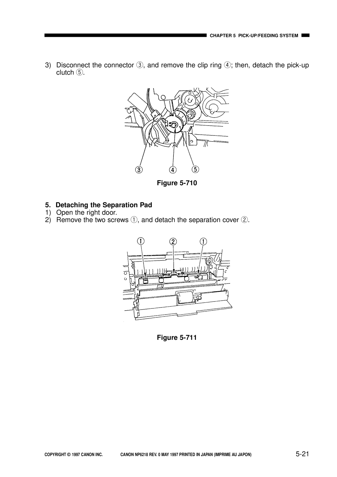 Canon NP6218, FY8-13EX-000 service manual Detaching the Separation Pad 