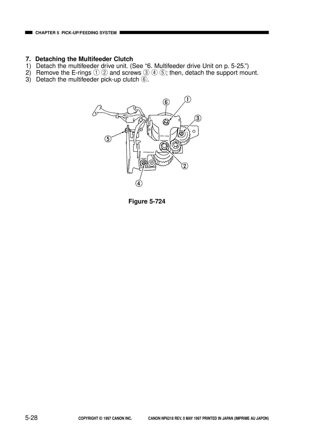 Canon FY8-13EX-000, NP6218 service manual Detaching the Multifeeder Clutch 