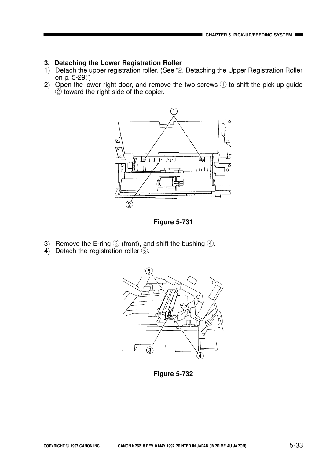 Canon NP6218, FY8-13EX-000 service manual Detaching the Lower Registration Roller 