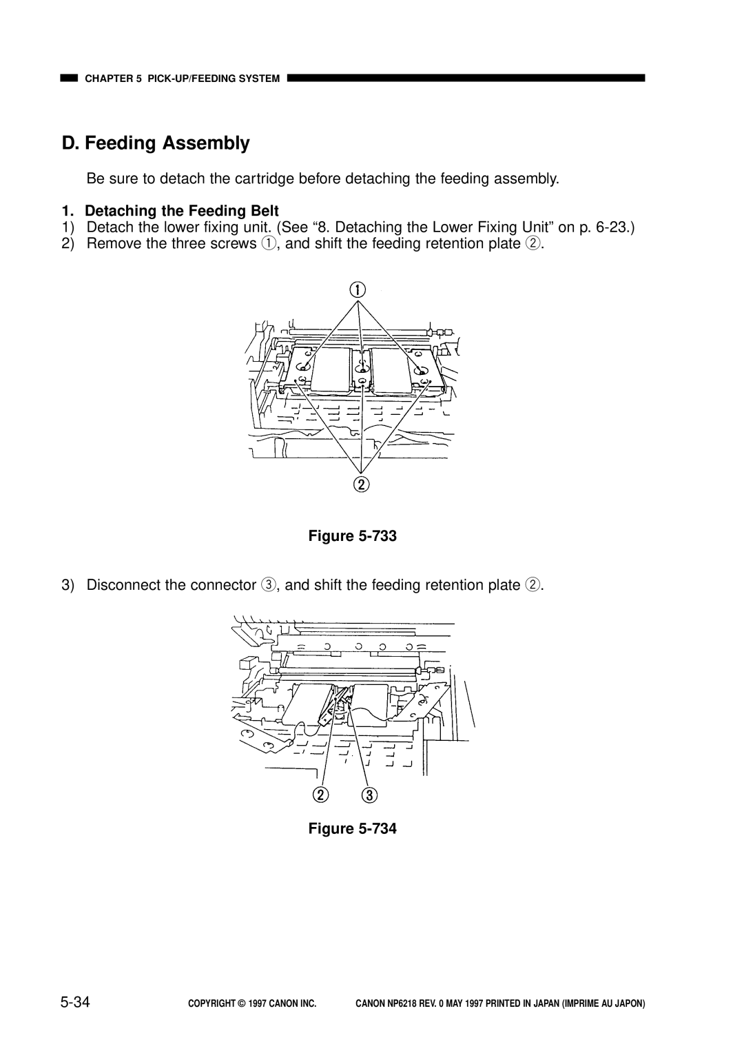 Canon FY8-13EX-000, NP6218 service manual Feeding Assembly, Detaching the Feeding Belt 