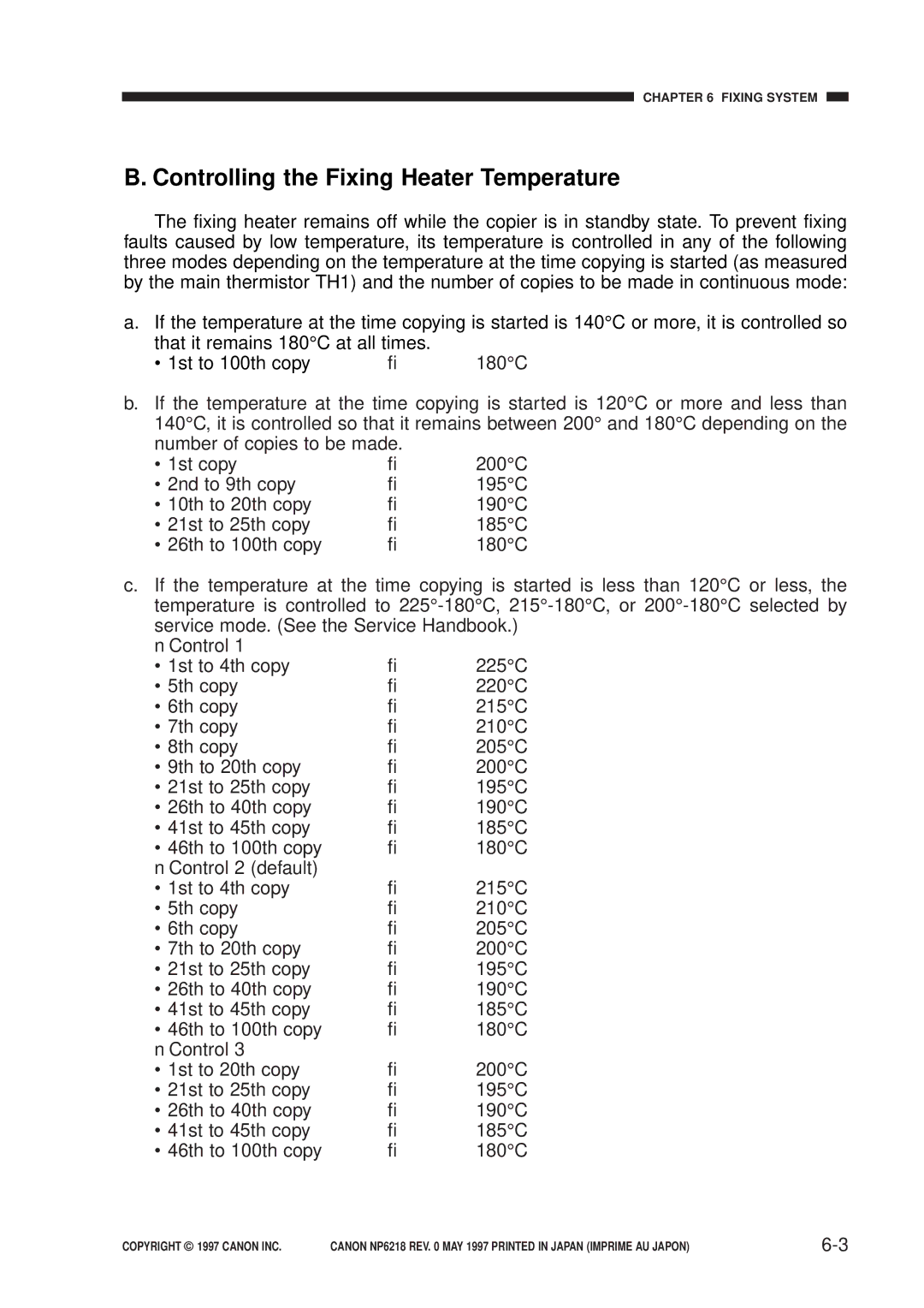 Canon FY8-13EX-000, NP6218 service manual Controlling the Fixing Heater Temperature 