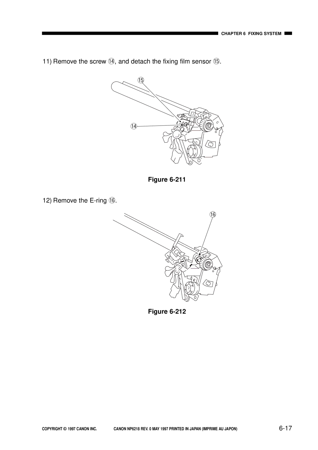 Canon FY8-13EX-000, NP6218 service manual Fixing System 